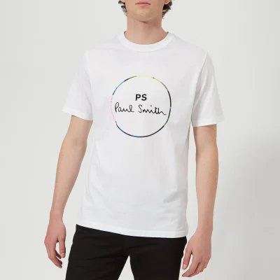 PS Paul Smith Men's Short Sleeve Regular Fit Circle T-Shirt - White