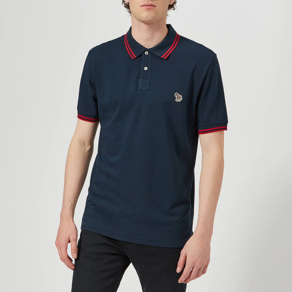 PS Paul Smith Men's Regular Fit Short Sleeve Tipped Polo Shirt - Navy Image 1