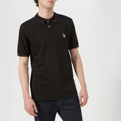 PS Paul Smith Men's Regular Fit Short Sleeve Tipped Polo Shirt - Black