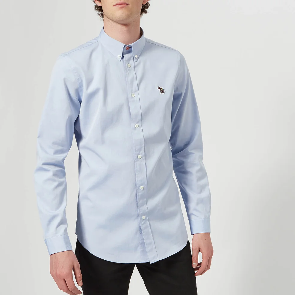 PS Paul Smith Men's Tailored Fit Long Sleeve Oxford Shirt - Blue Image 1