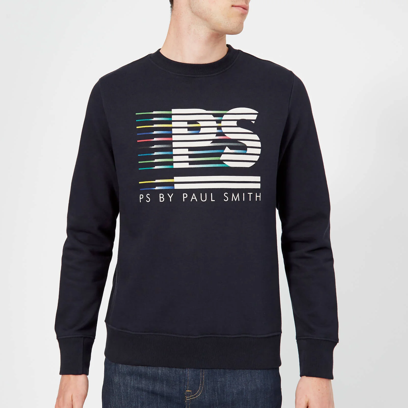 PS Paul Smith Men's Regular Fit Stripe Logo Sweatshirt - Dark Navy Image 1