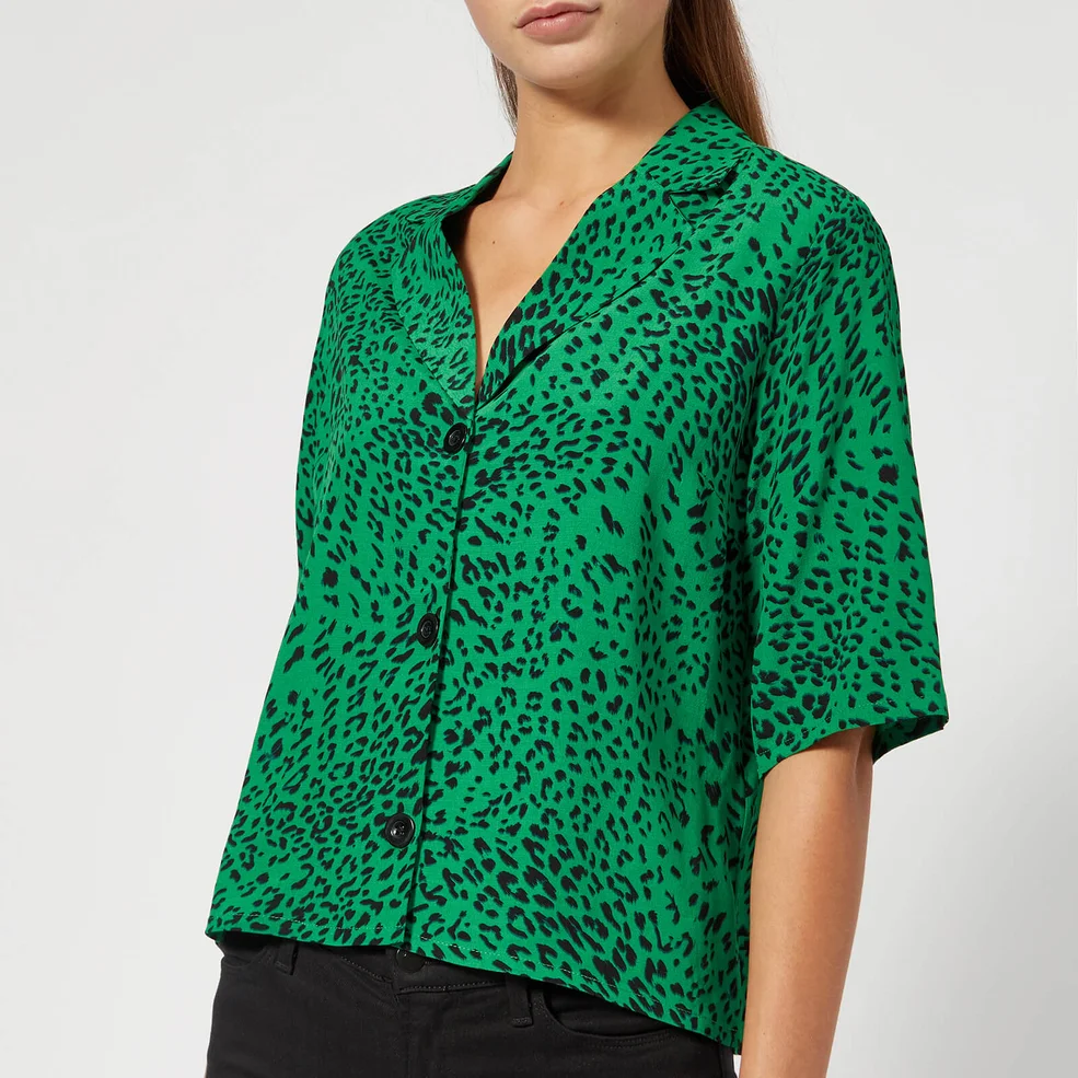 Gestuz Women's Loui Shirt - Green Leopard Image 1