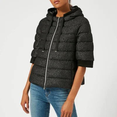 Herno Women's Short Jacket with Hood and Cropped Sleeve - Black