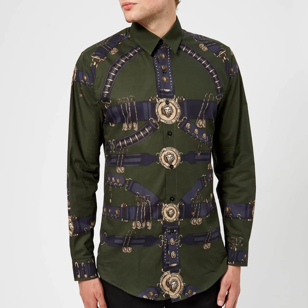 Versus Versace Men's Printed Shirt - Khaki Image 1