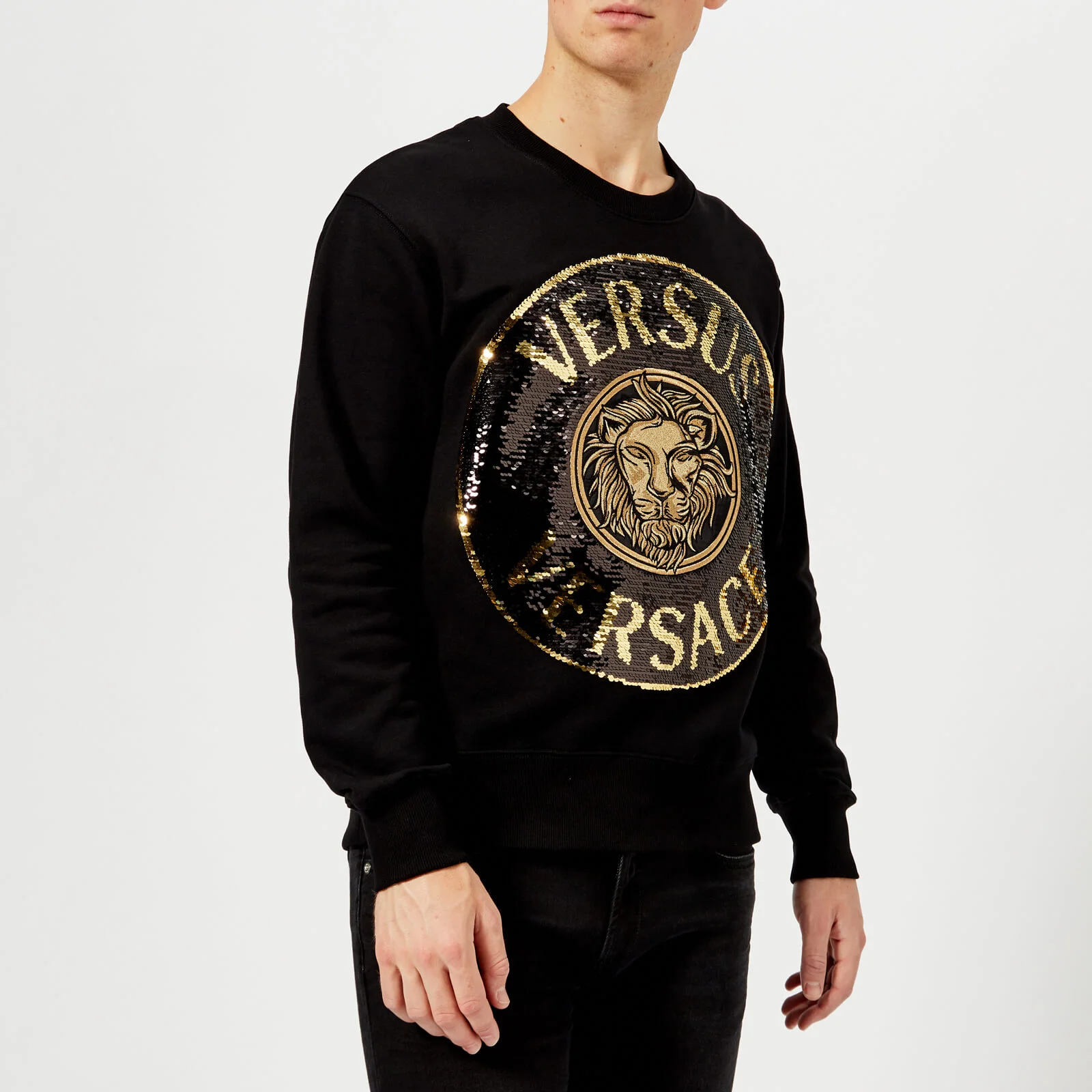Versus Versace Men's Round Logo Sweatshirt - Black/Gold Image 1