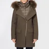 Herno Women's Wool Coat with Fur Collar - Brown - Image 1