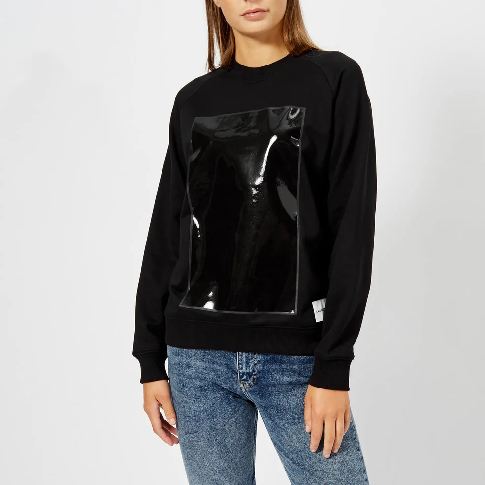 Calvin Klein Jeans Women's Vinyl Geo Shape Sweatshirt - CK Black Image 1