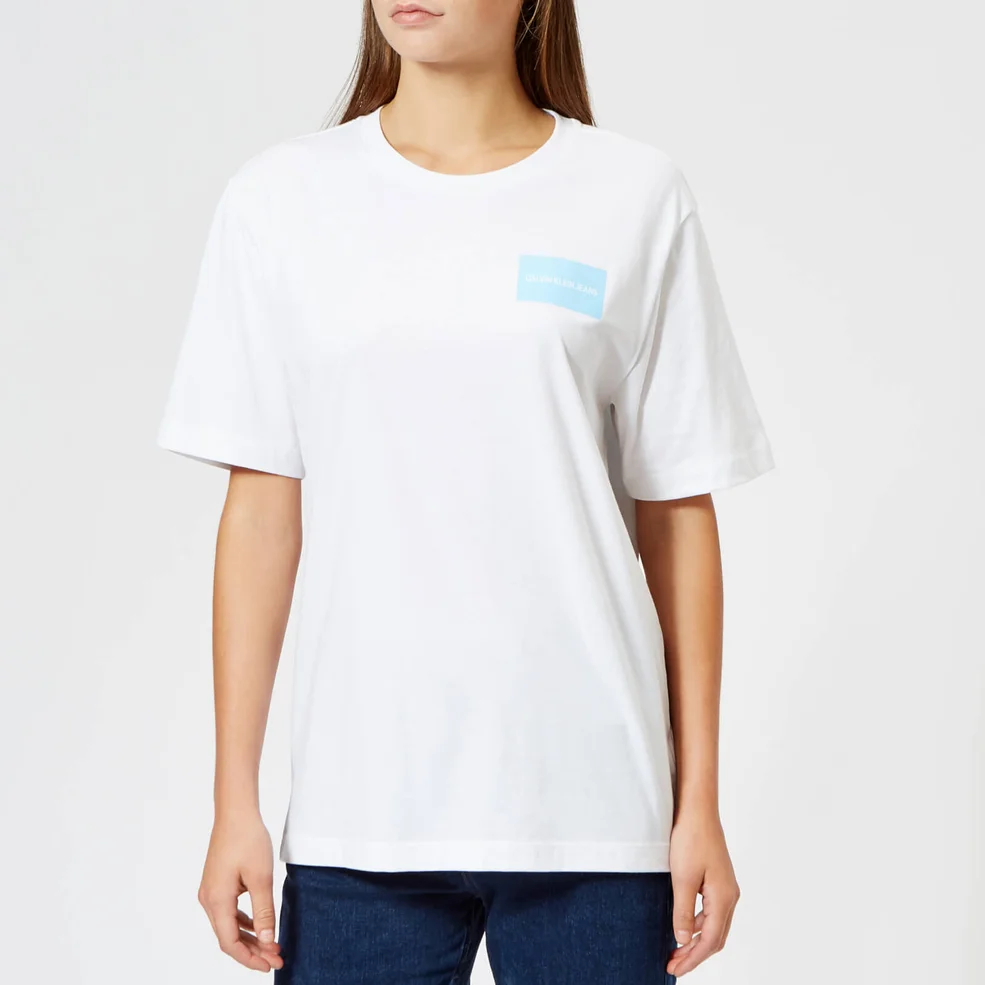 Calvin Klein Jeans Women's Geo Shape Boyfriend Fit T-Shirt - Bright White Image 1