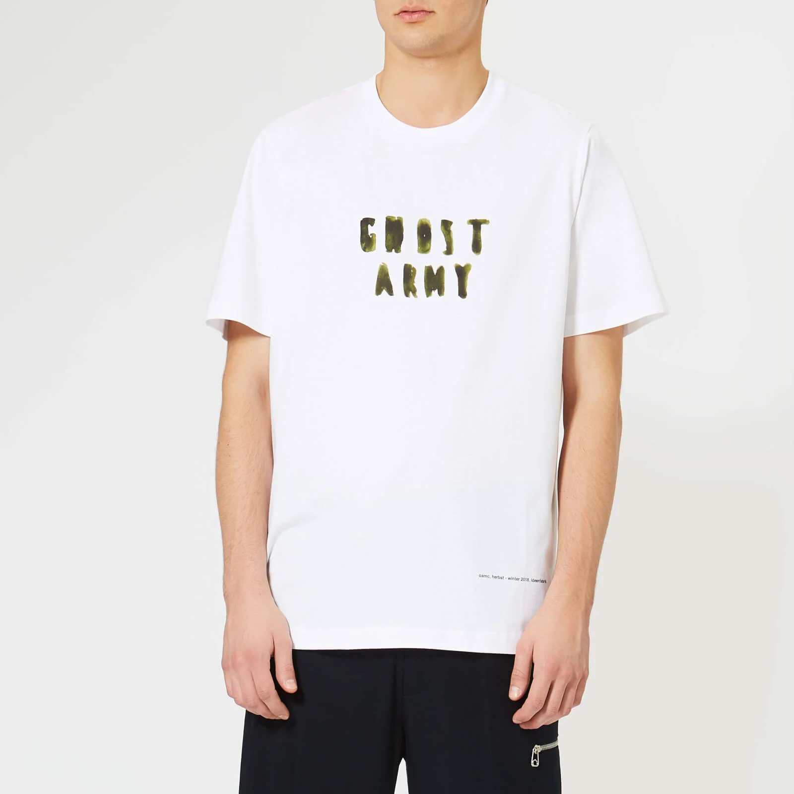 OAMC Men's Ghost Army T-Shirt - White/Khaki Image 1