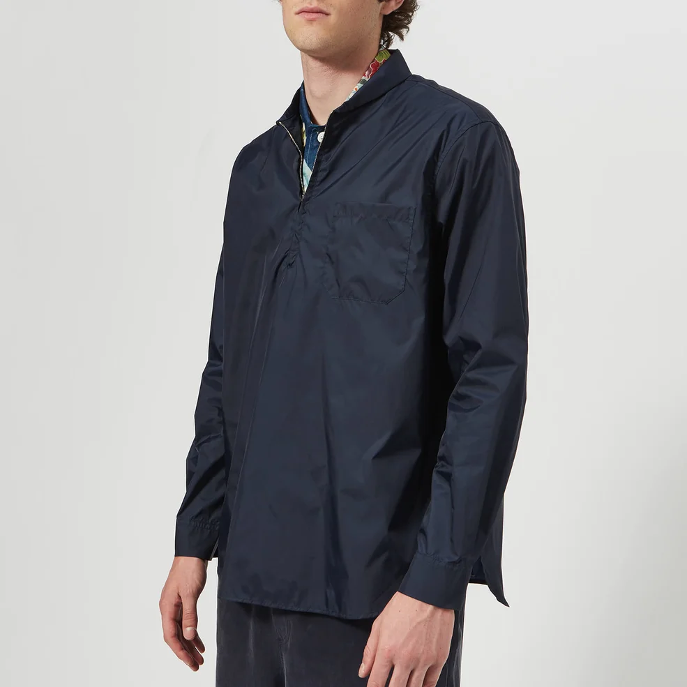 Our Legacy Men's Shawl Zip Shirt - Blue Nylon Image 1