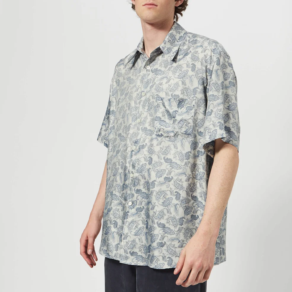 Our Legacy Men's Borrowed Short Sleeve Shirt - Sun Blue Paisley Image 1