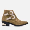 Toga Pulla Women's Suede Double Buckle Heeled Ankle Boots - Khaki - Image 1
