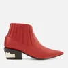 Toga Pulla Exclusive Women's Leather Ankle Boots - Red - Image 1