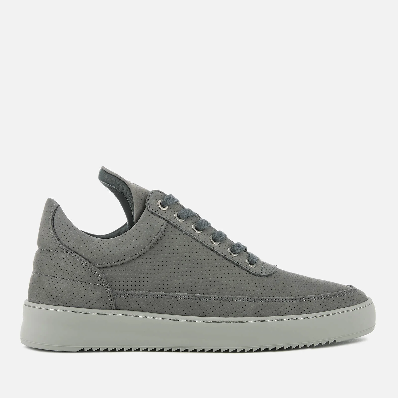 Filling Pieces Men's Nubuck Perforated Low Top Trainers - Antracite Image 1