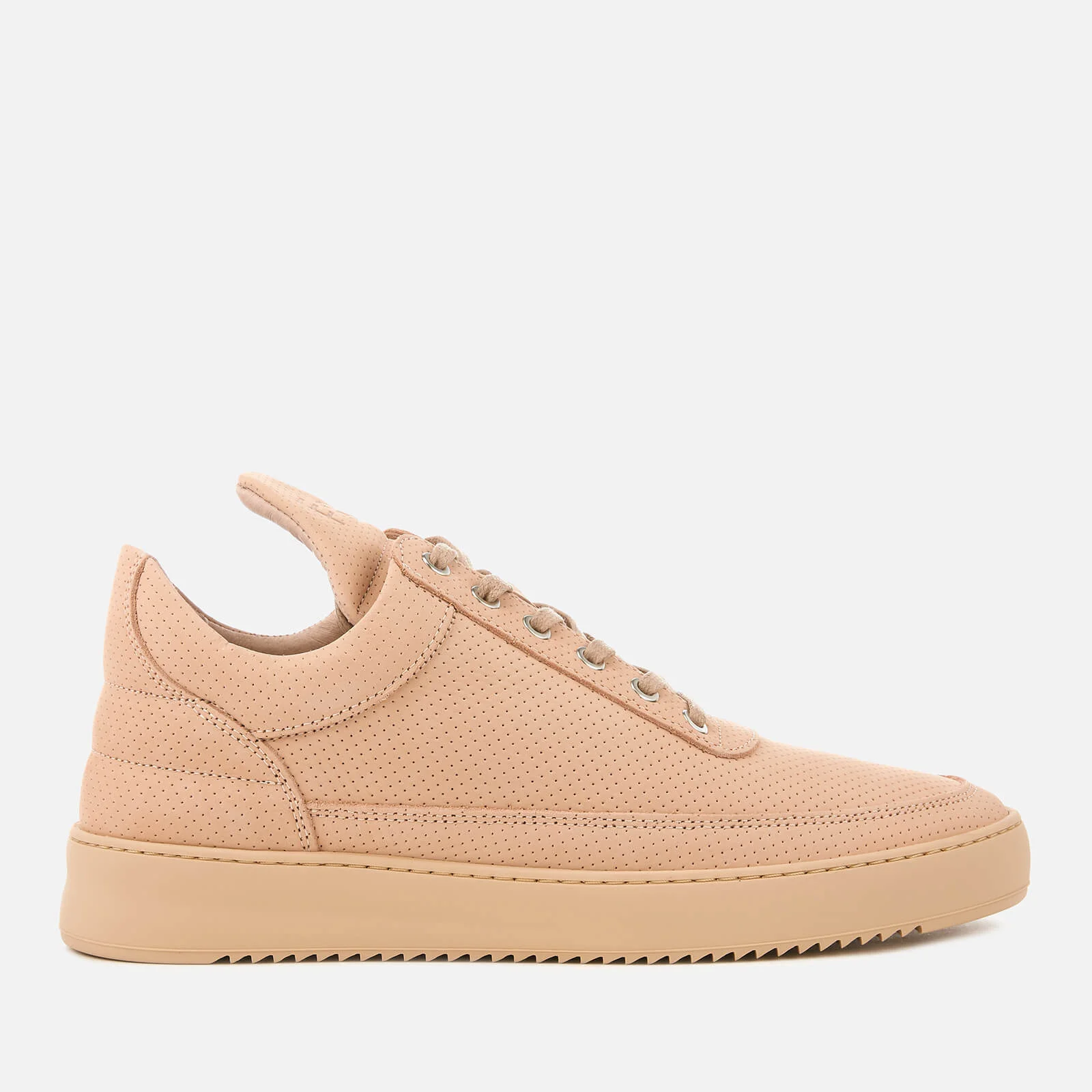 Filling Pieces Men's Nubuck Perforated Low Top Trainers - Nude Image 1