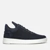 Filling Pieces Men's Waxed Suede Low Top Trainers - Navy Blue - Image 1