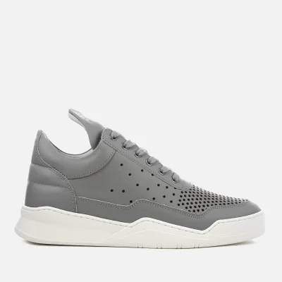 Filling Pieces Gradient Perforated Leather Low Top Trainers - Light Grey