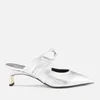 Mulberry Women's Metal Leather Heeled Mules - Silver - Image 1