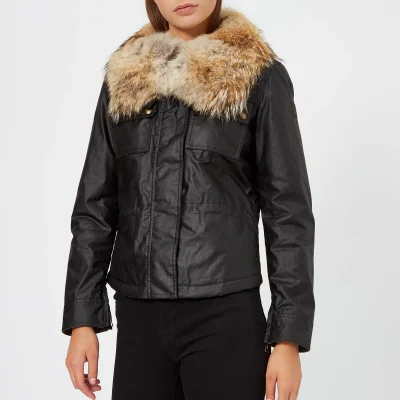 Belstaff Women's Guildford 2.0 Fur Trim Coat - Black