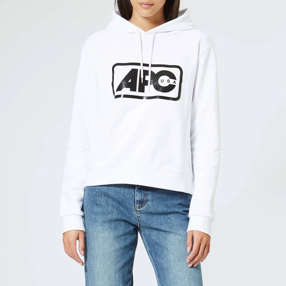 A.P.C. Women's Lettrism Hoody - White Image 1