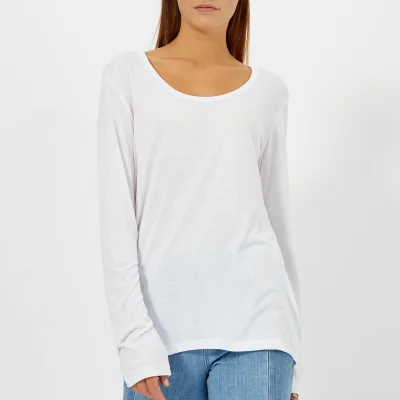 T by Alexander Wang Women's Drapey Jersey Long Sleeve T-Shirt with Darting Detail - Off White