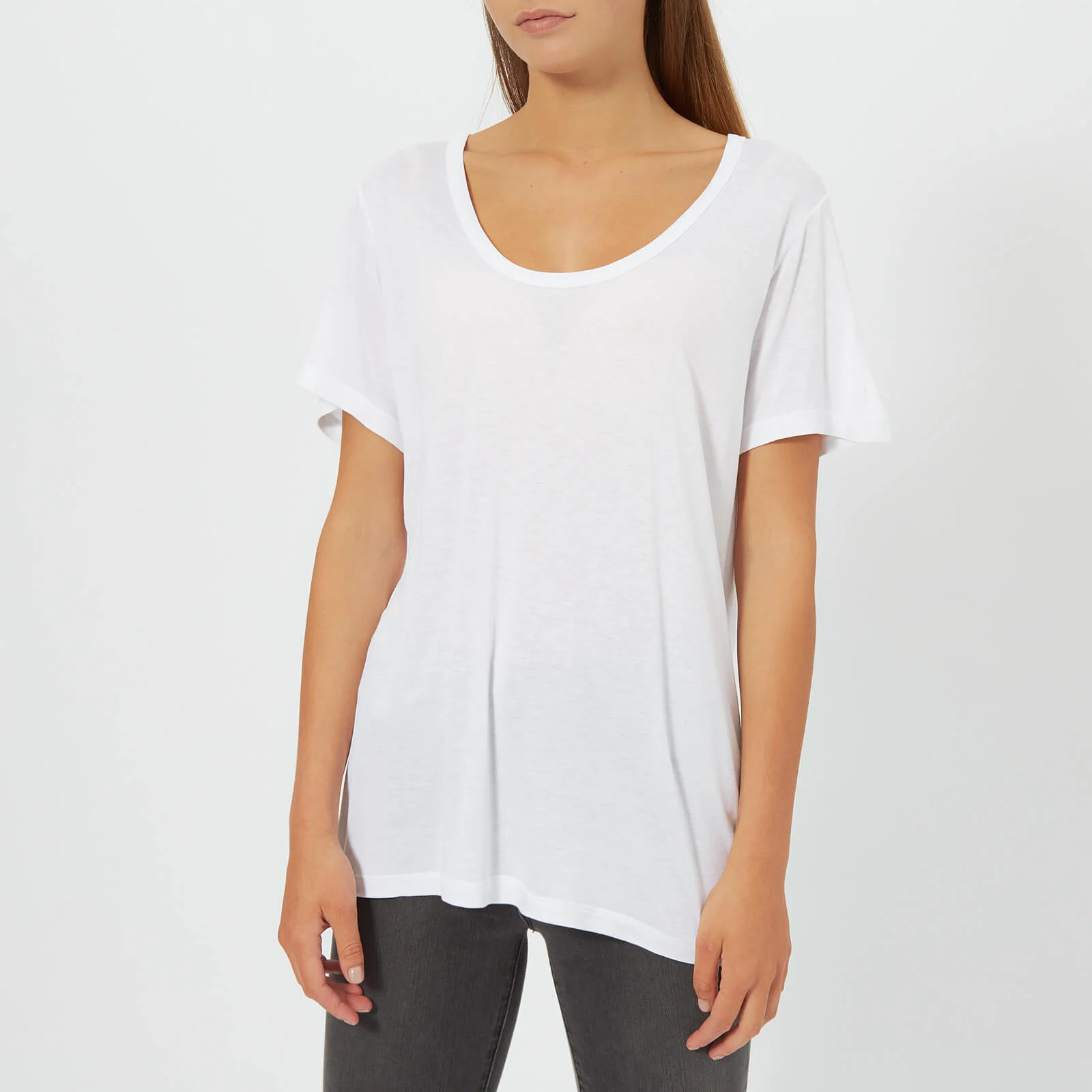 T by Alexander Wang Women's Drapey Jersey T-Shirt with T Darting Detail - Off White Image 1