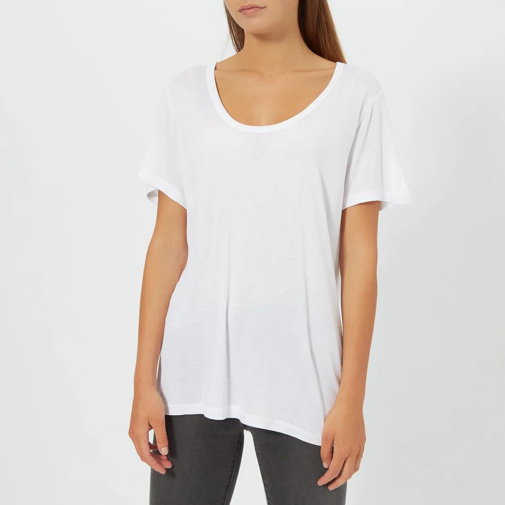 T by Alexander Wang Women's Drapey Jersey T-Shirt with T Darting Detail - Off White Image 1