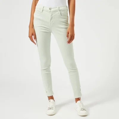 J Brand Women's Alana High Rise Skinny Cropped Jeans - Spearmint Destruct