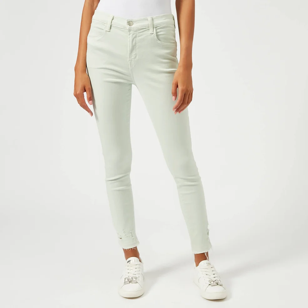 J Brand Women's Alana High Rise Skinny Cropped Jeans - Spearmint Destruct Image 1