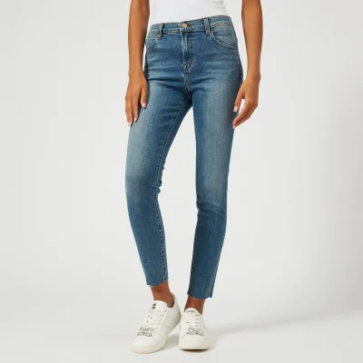 J Brand Women's Alana High Rise Skinny Cropped Jeans with Raw Hem - Delphi