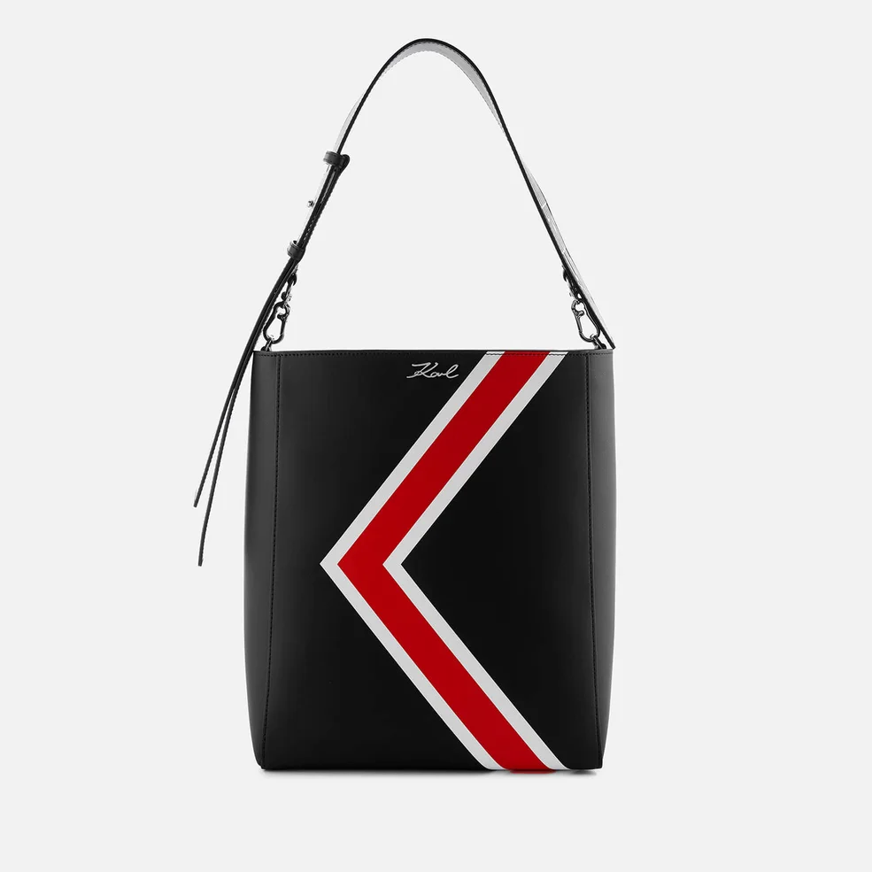 Karl Lagerfeld Women's K/Stripes Hobo Bag - Black Image 1