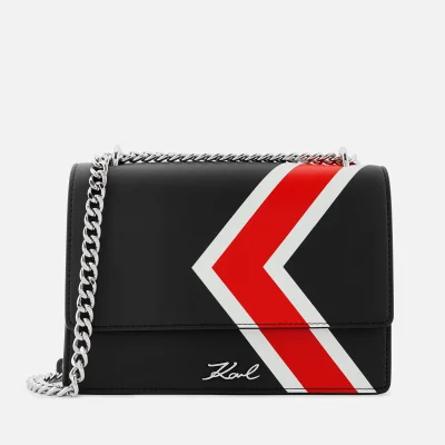 Karl Lagerfeld Women's K/Stripes Shoulder Bag - Black