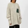 MM6 Maison Margiela Women's Gauge Oversized Cable Knitted Jumper with Pocket - White - Image 1