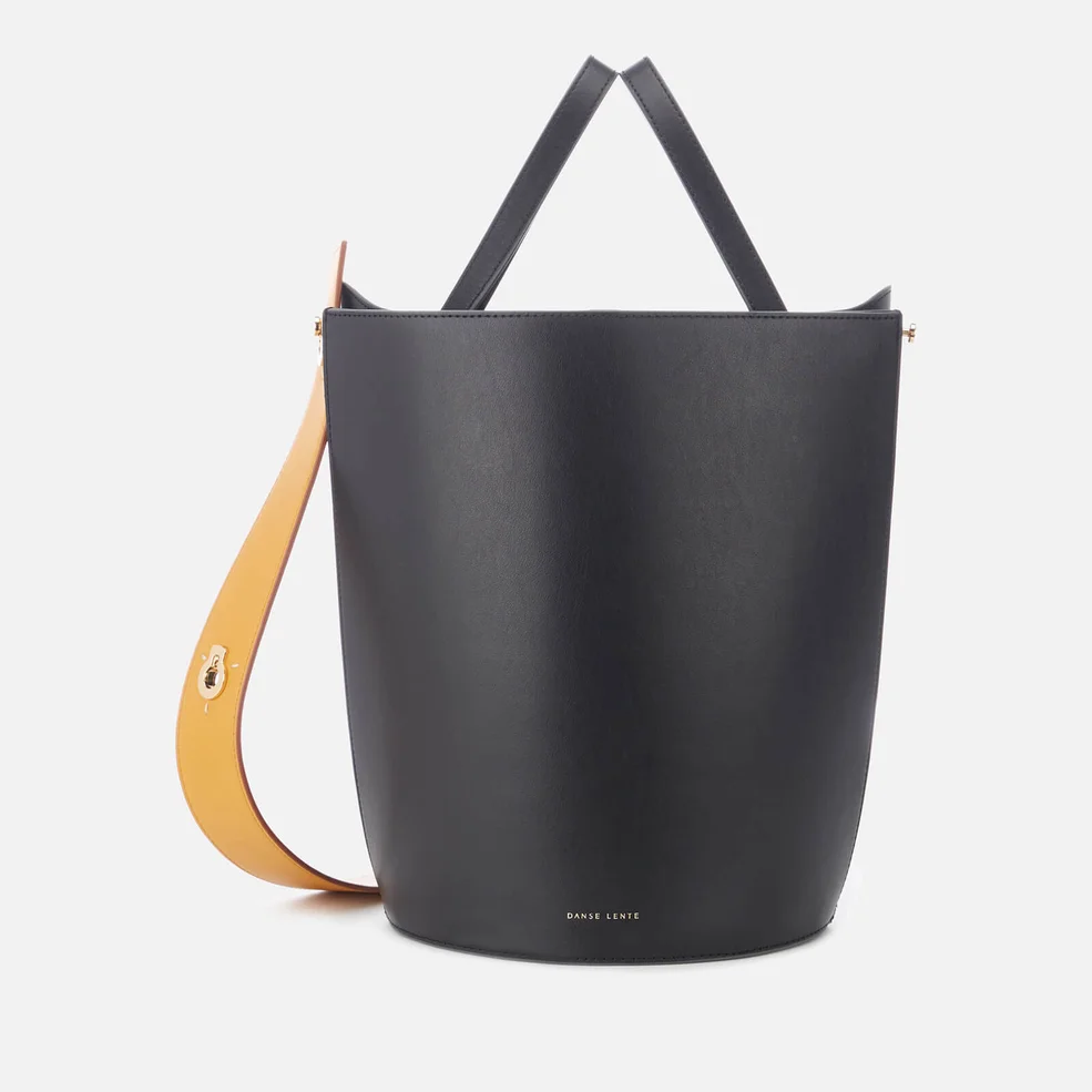 Danse Lente Women's Mini Lorna Small Bucket Bag with Exchangeable Strap - Black - Ocra Image 1