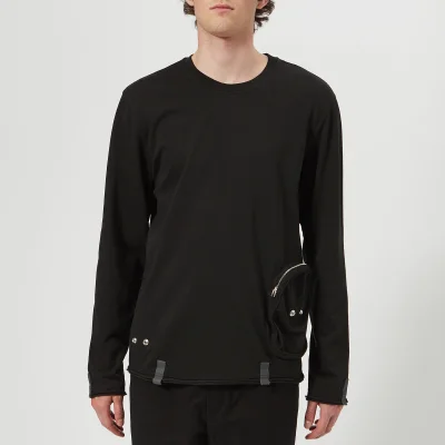 Helmut Lang Men's Distressed Utility Crew Neck Sweatshirt - Washed Black