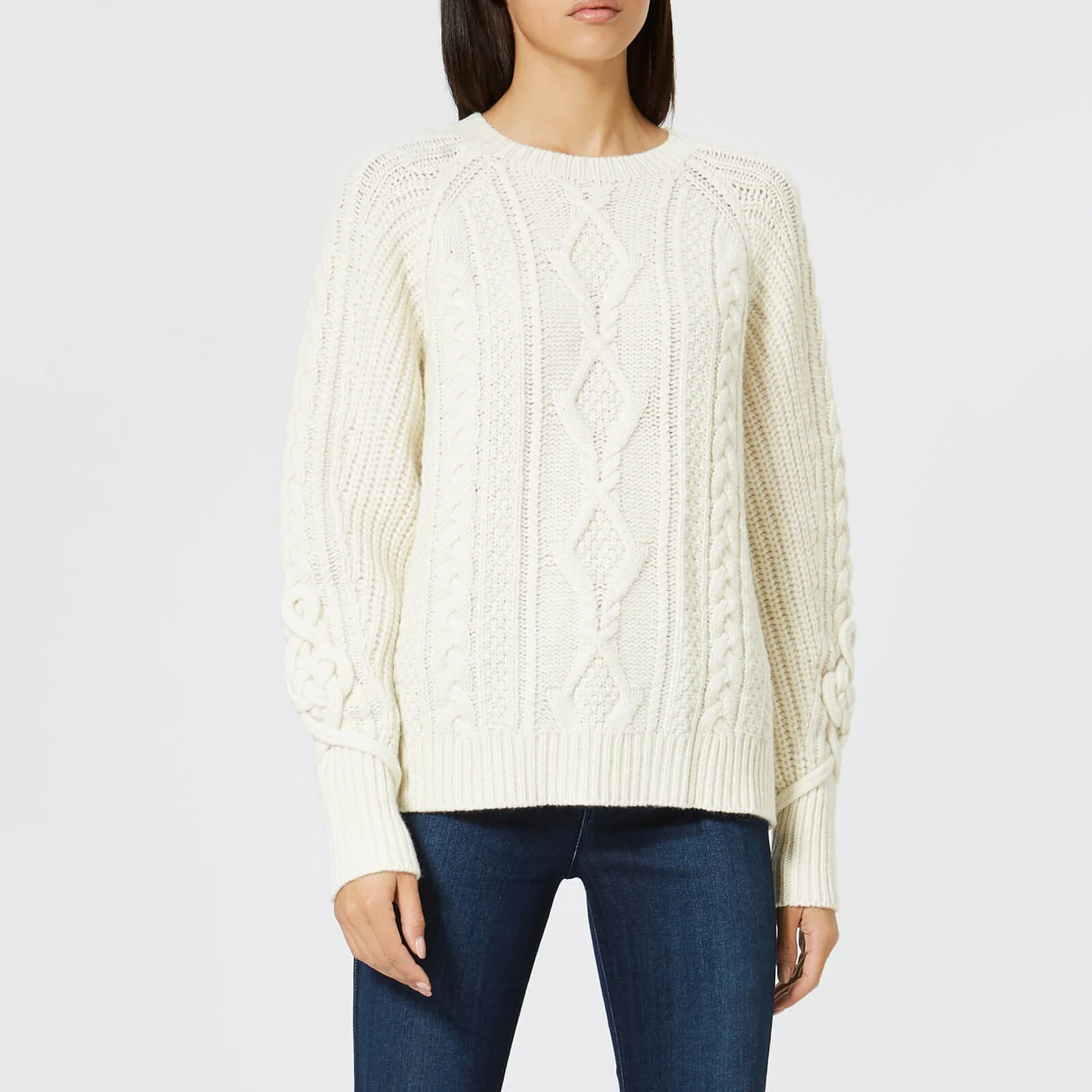 Polo Ralph Lauren Women's Chunky Cable Knit Jumper - Cream Image 1