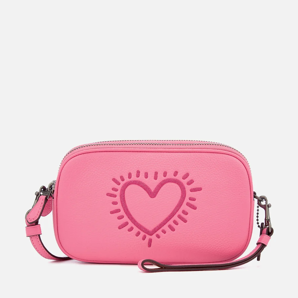 Coach Women's X Keith Haring Cross Body Clutch Bag - Bright Pink Image 1