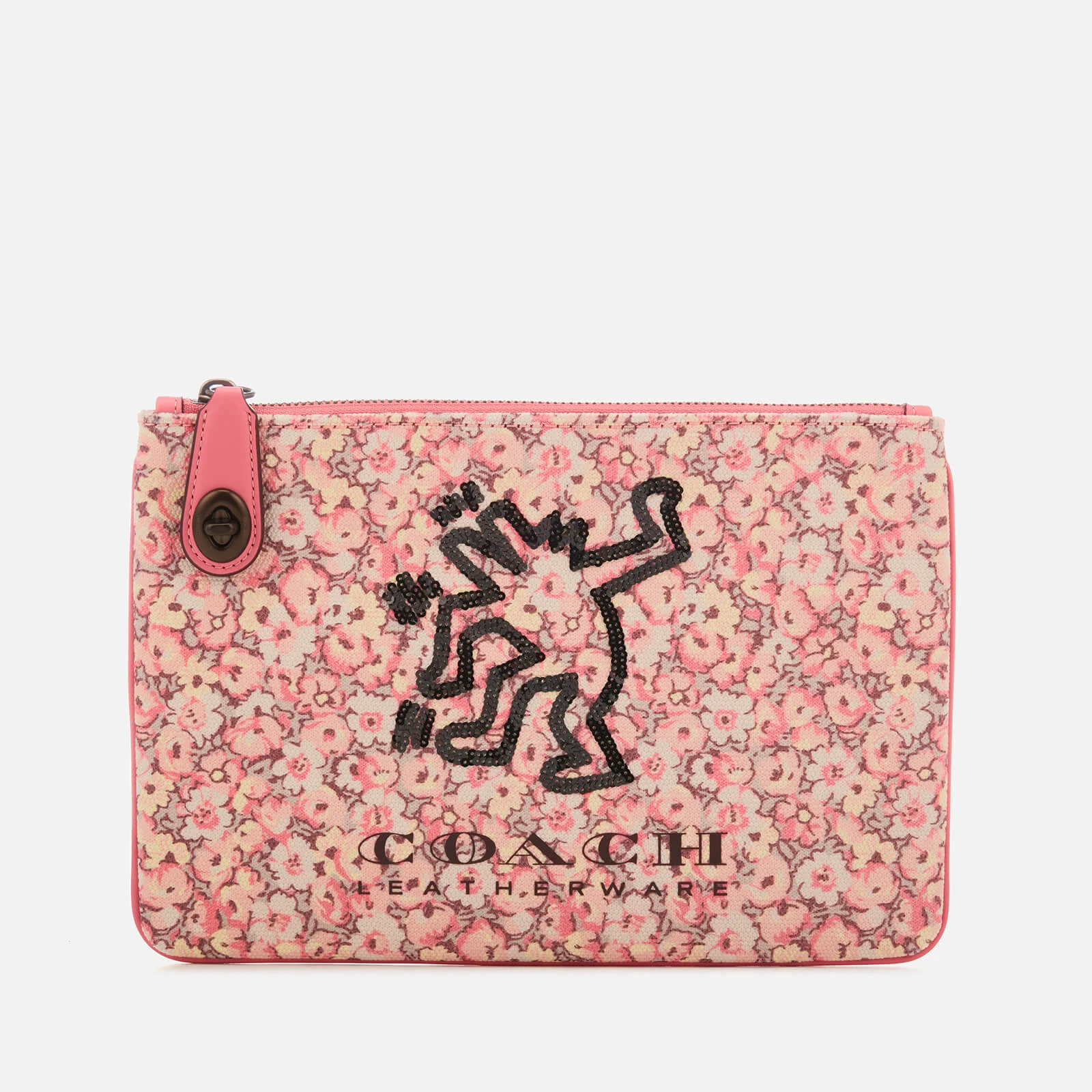Coach Women's X Keith Haring Turnlock 26 Pouch - Bright Pink Image 1