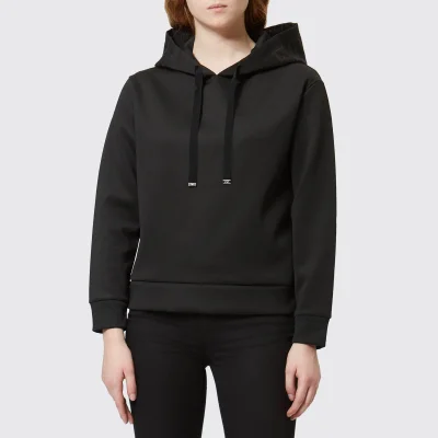 Emporio Armani Women's Hooded Jumper with Logo on The Hood - Black