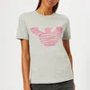 Emporio Armani Women's Pink Logo T-Shirt - Grey - Image 1