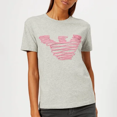 Emporio Armani Women's Pink Logo T-Shirt - Grey