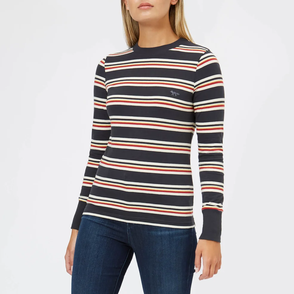 Maison Kitsuné Women's Long Sleeve Stripes T-Shirt - Multicolor Stripes Image 1