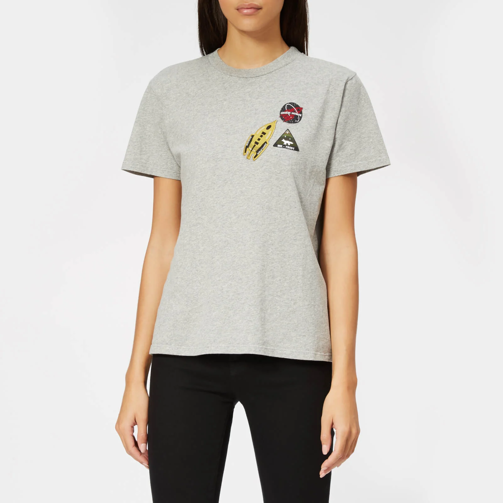 Maison Kitsuné Women's Astronaut Patch T-Shirt - Grey Melange Image 1