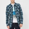 Dsquared2 Men's Western Fit Check Shirt - Blue/Green Check - Image 1