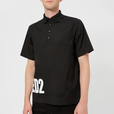 Dsquared2 Men's Stretch Poplin Logo Polo Shirt - Black