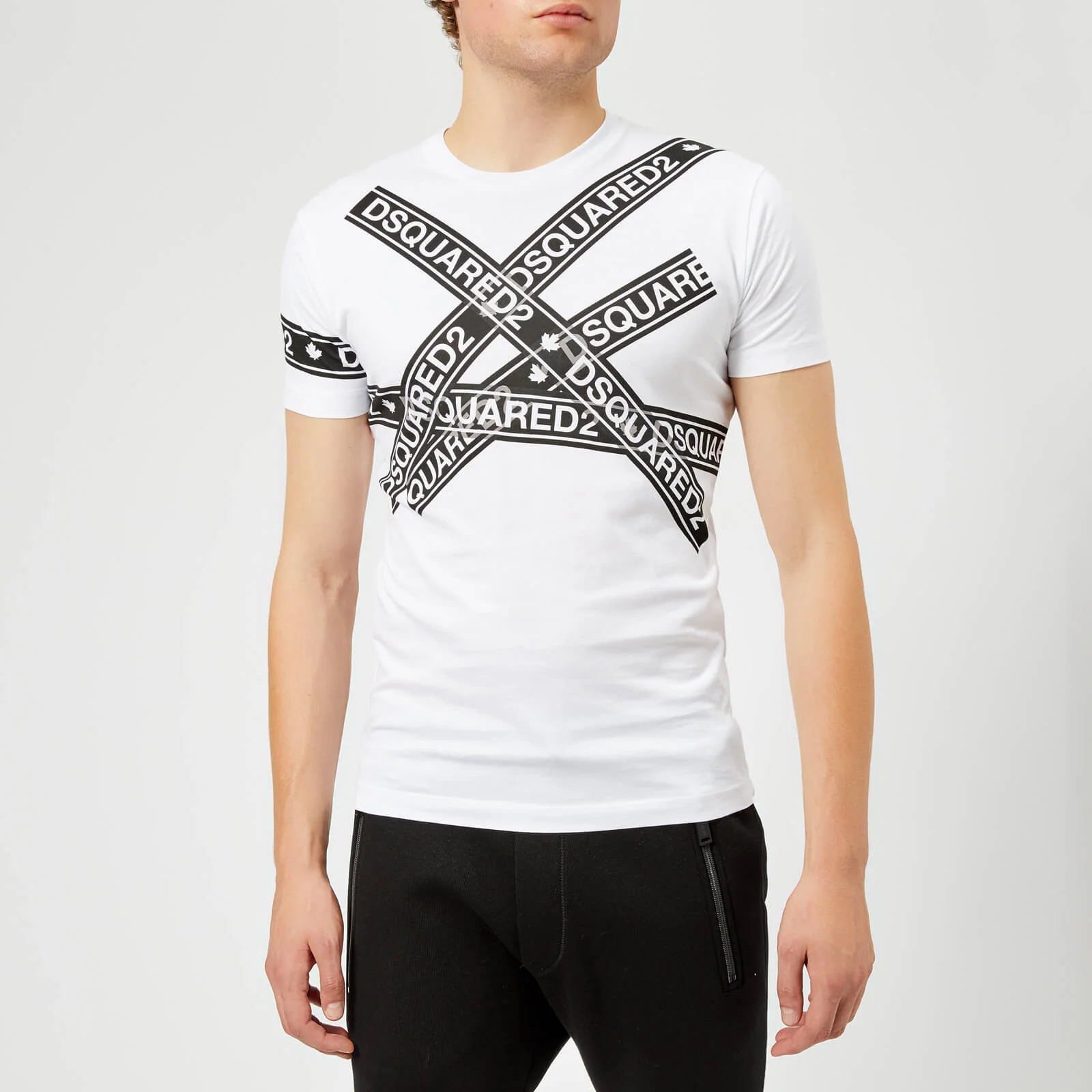 Dsquared2 Men's Dyed Chic Tape Detail T-Shirt - White Image 1