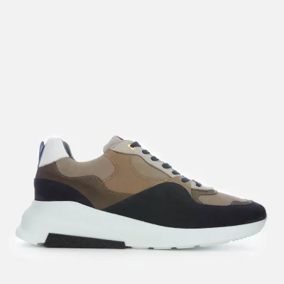Android Homme Men's Malibu Runner Leather/Suede Runner Style Trainers - Navy/Stone