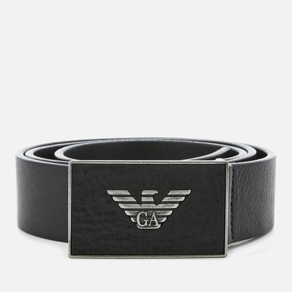 Emporio Armani Men's Plate Belt - Black Image 1