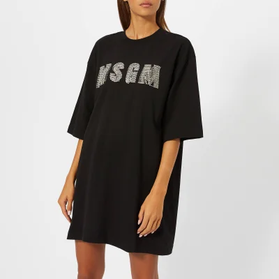 MSGM Women's Logo T-Shirt Dress - Black