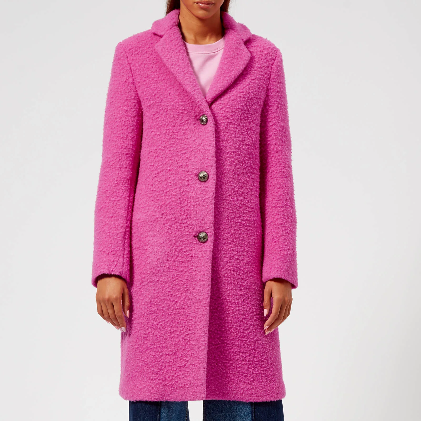 MSGM Women's Smart Textured Coat - Pink Image 1